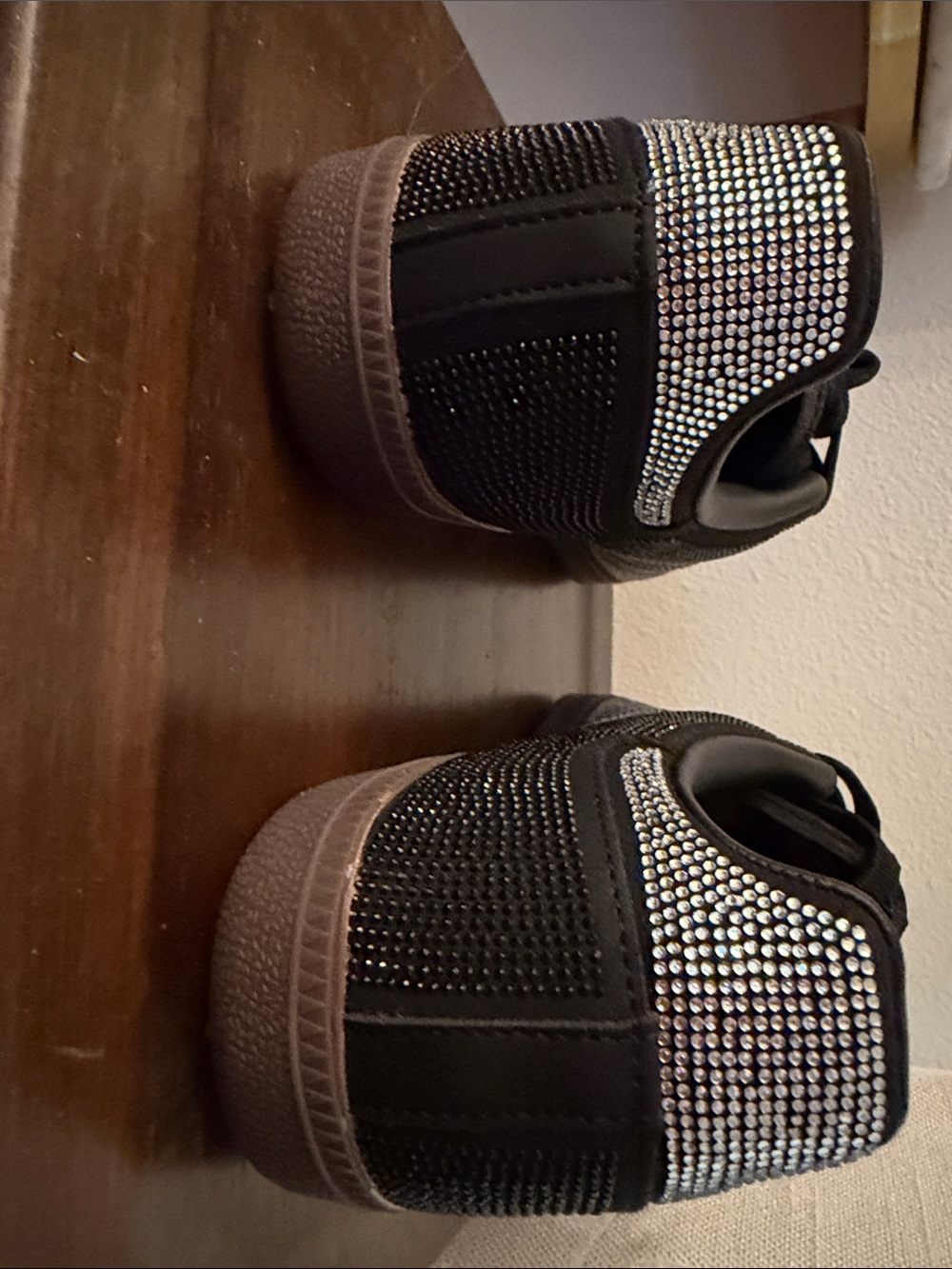 Adidas Samba Sneakers with Black & Silver Crystal Accents - Picture 7 of 10